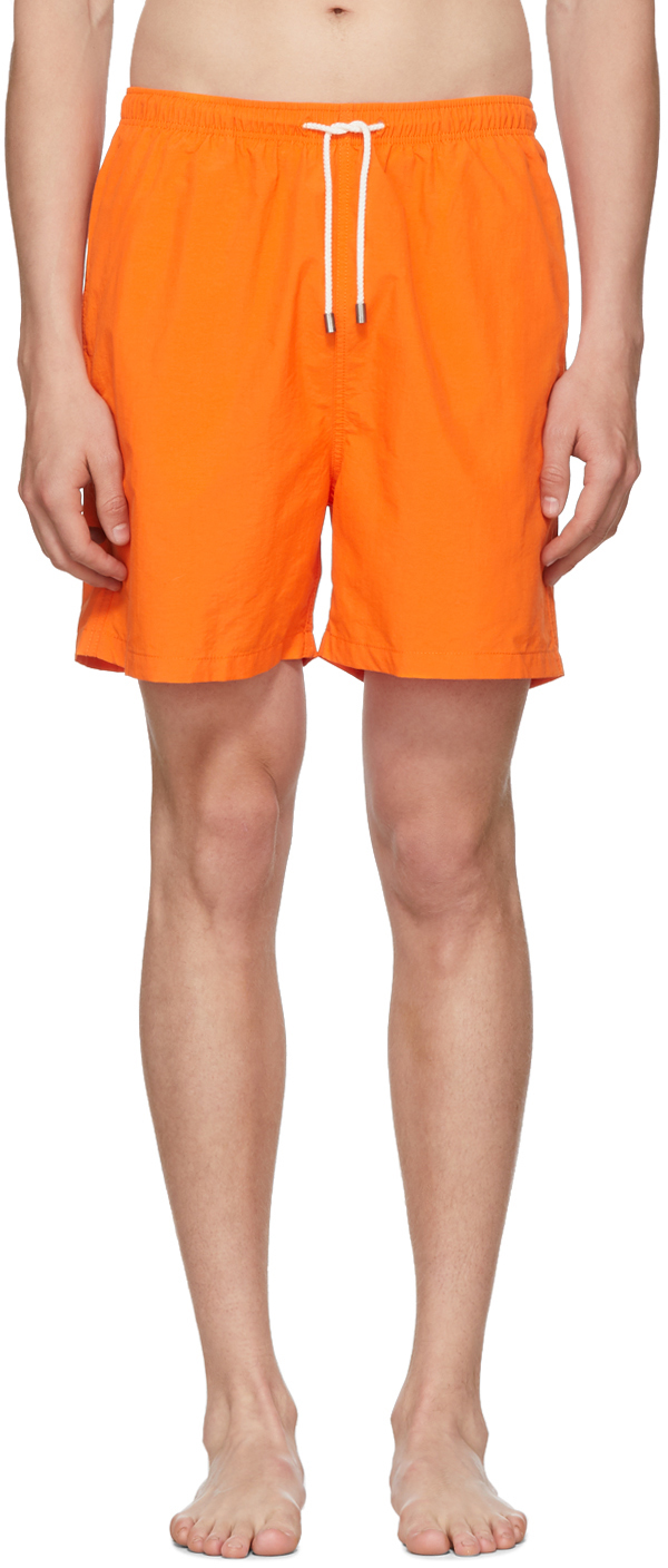 Solid & Striped: Orange Classic Swim Shorts | SSENSE