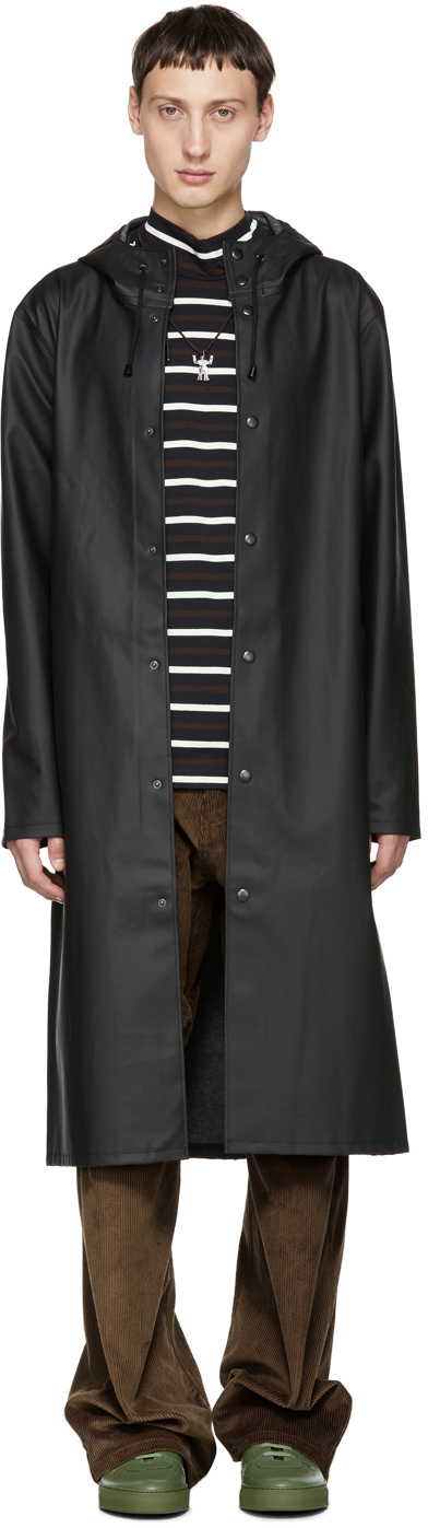 Stutterheim: Black Long Stockholm Raincoat | SSENSE