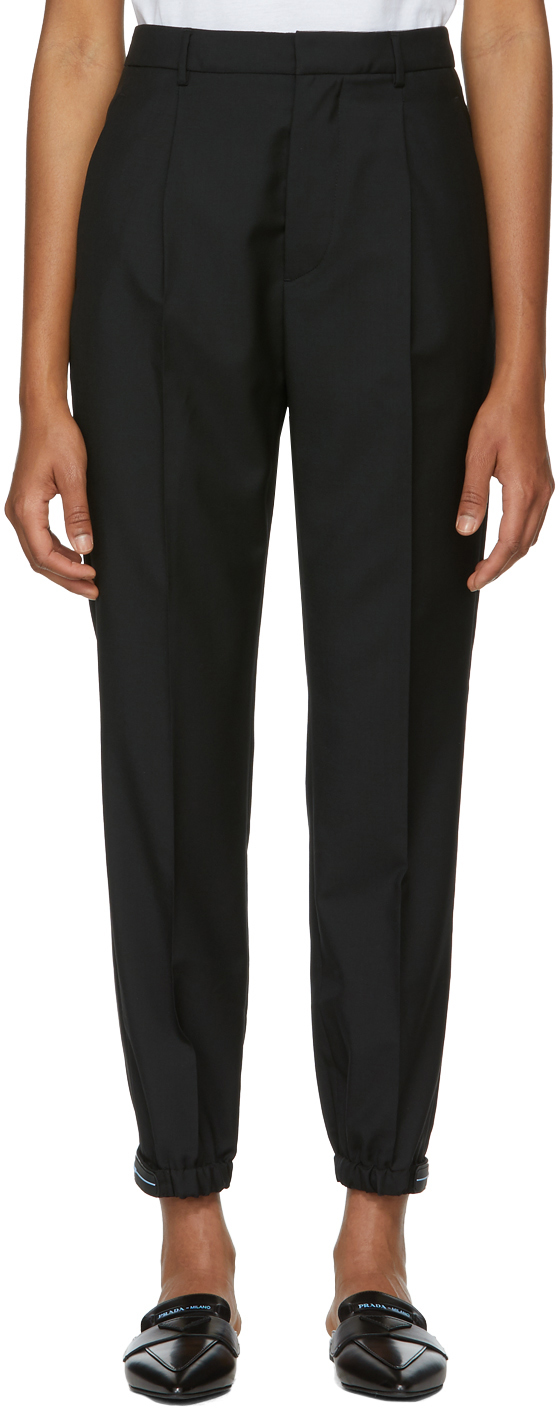 Prada: Black Cropped Trousers | SSENSE