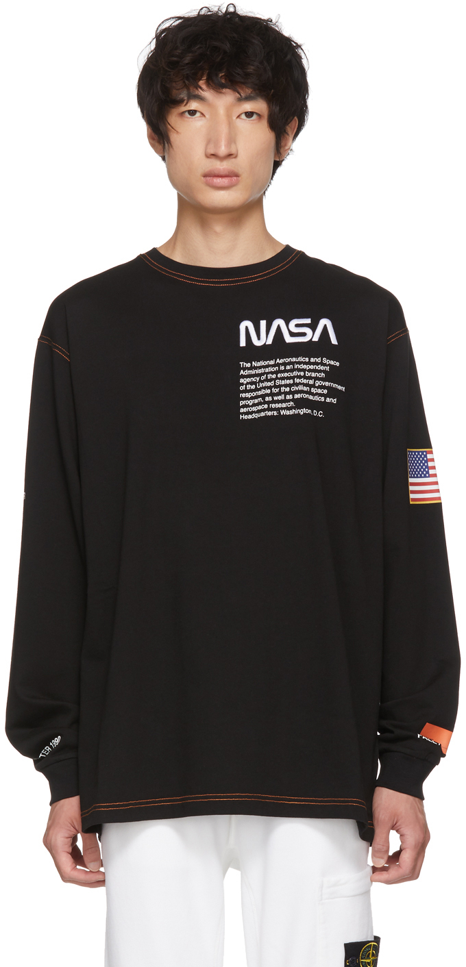 Heron Preston: SSENSE Exclusive Black Long Sleeve T-Shirt | SSENSE