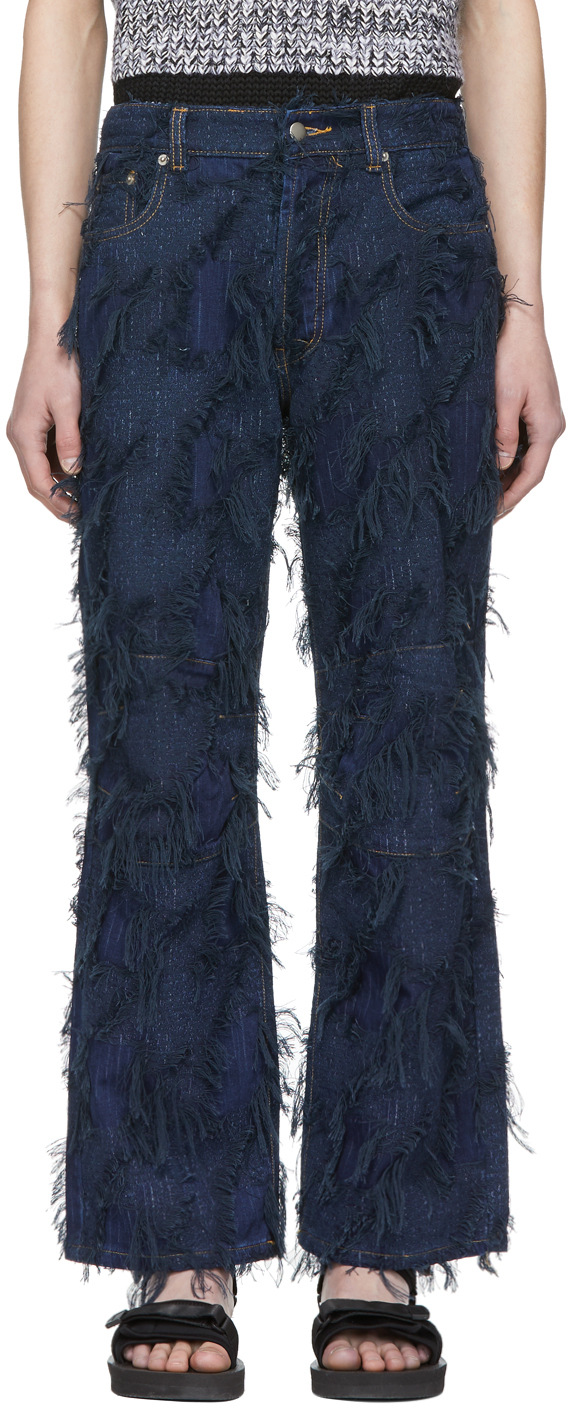 Chin Mens Blue Tassel Jeans Ssense