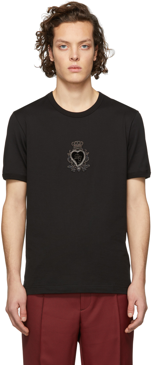 Dolce & Gabbana: Black Heart T-Shirt | SSENSE