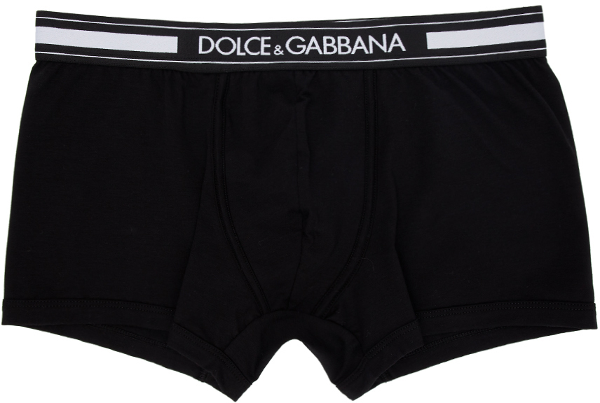 Dolce & Gabbana: Black Logo Boxer Briefs | SSENSE