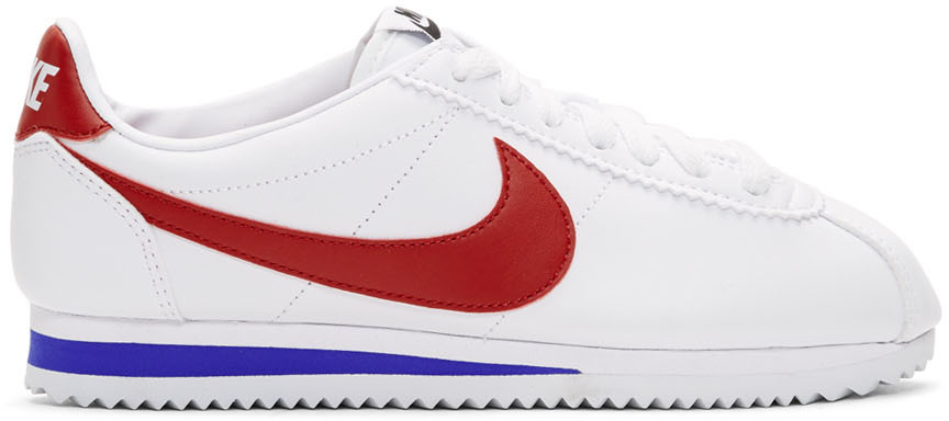 Nike: White Leather Classic Cortez Sneakers | SSENSE