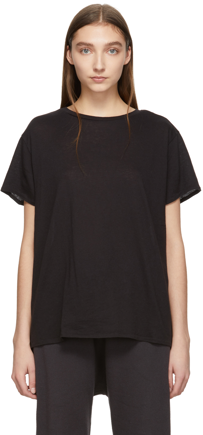 R13: Black Cotton & Cashmere T-Shirt | SSENSE