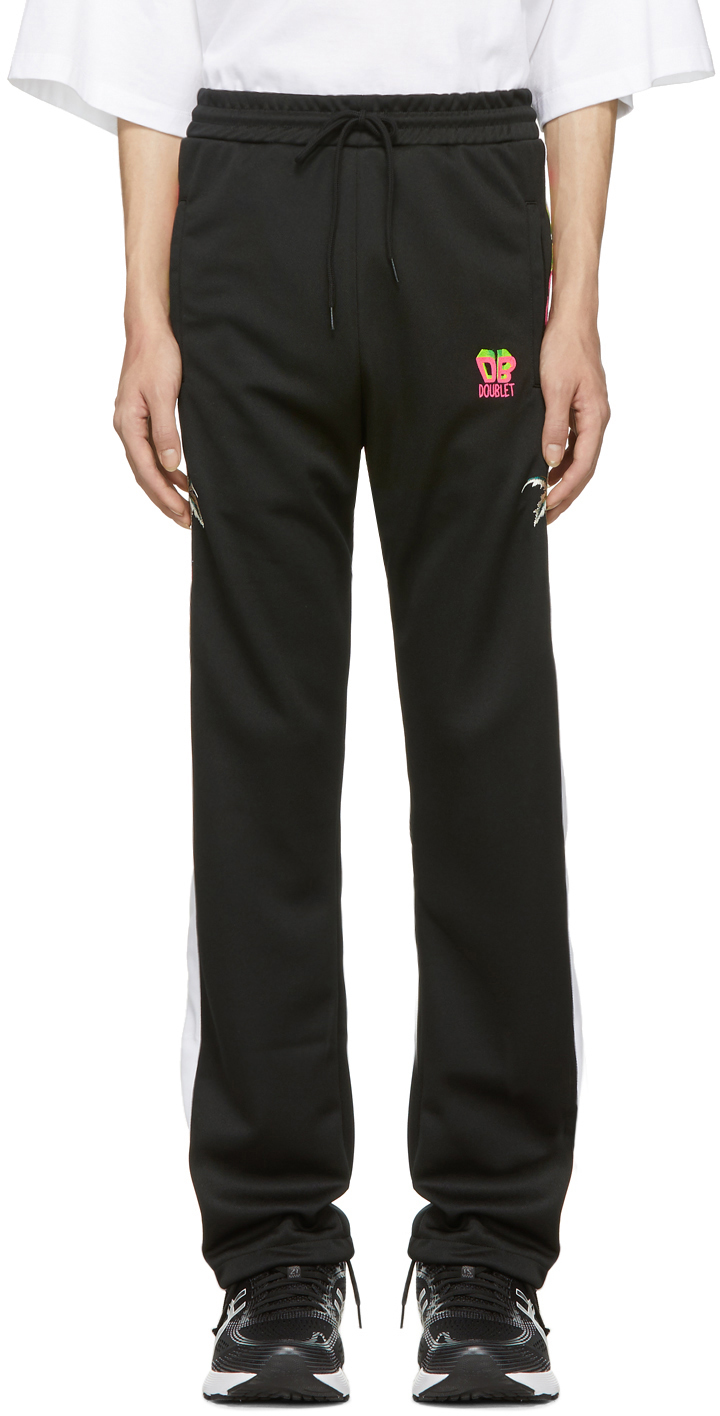 Black Chaos Embroidery Track Pants