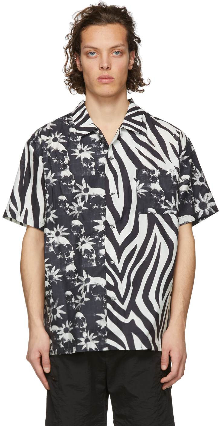 Double Rainbouu: Black & White Dive Bar Hawaiian Shirt | SSENSE