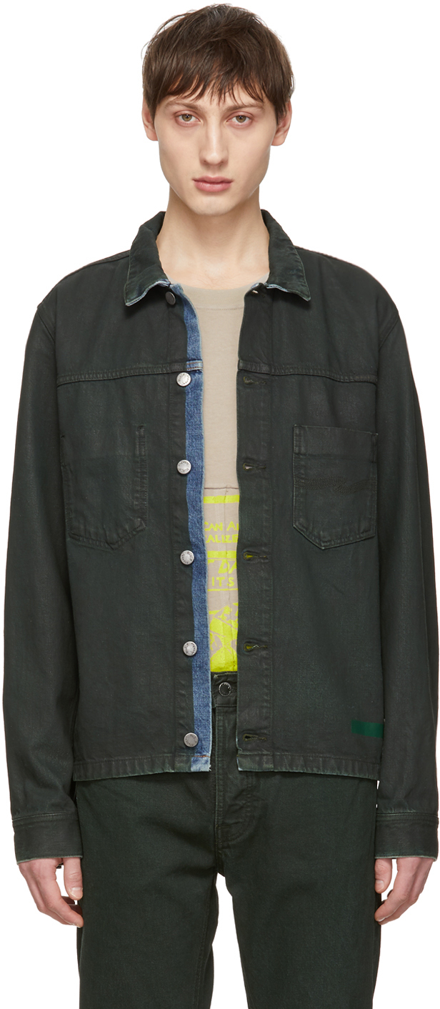 Nudie Jeans: Green Denim Ronny Jacket | SSENSE