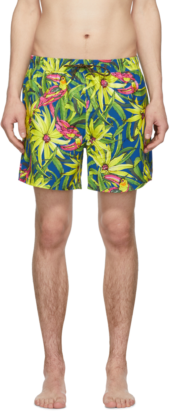BOSS Yellow Threadfin Swim Shorts SSENSE