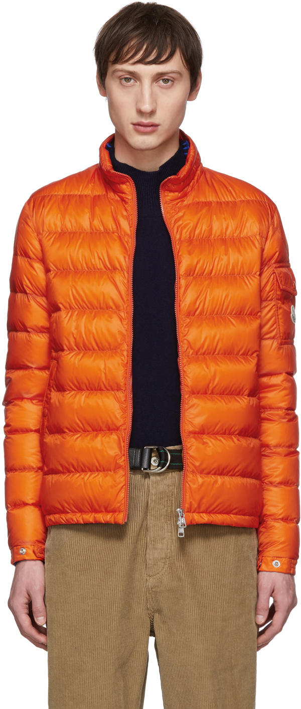 Moncler: Orange Down Lambot Jacket | SSENSE Canada