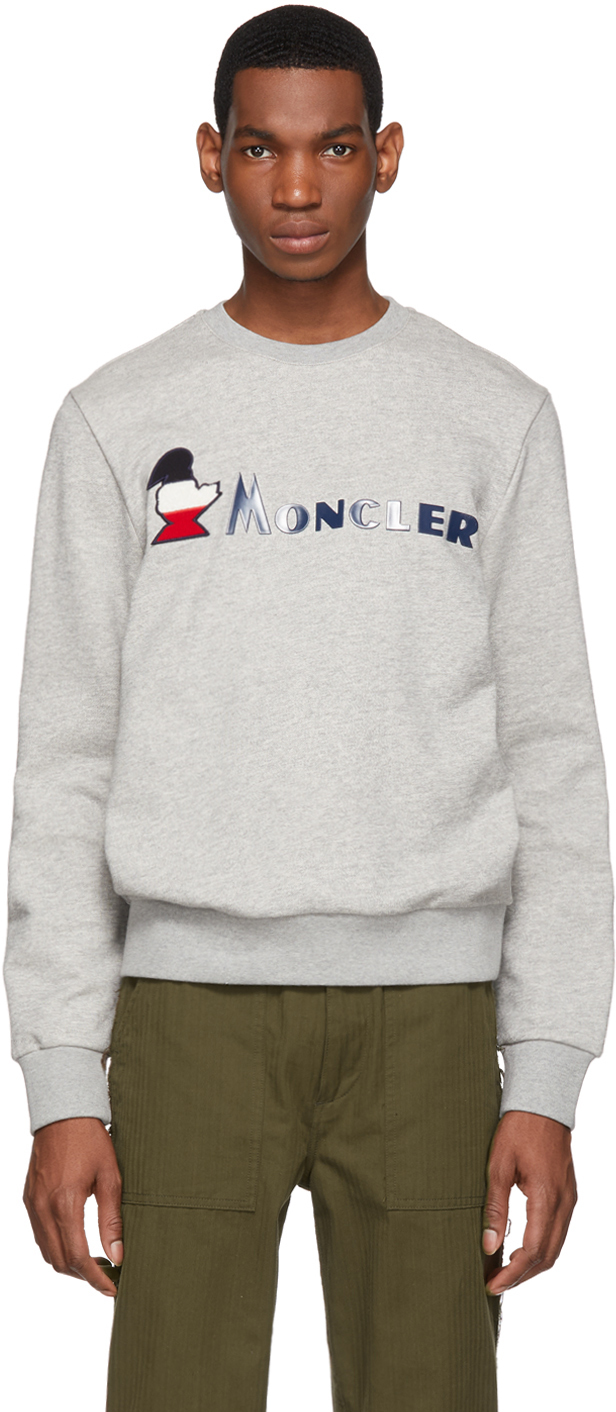 Moncler: Grey Monduck Logo Sweatshirt 