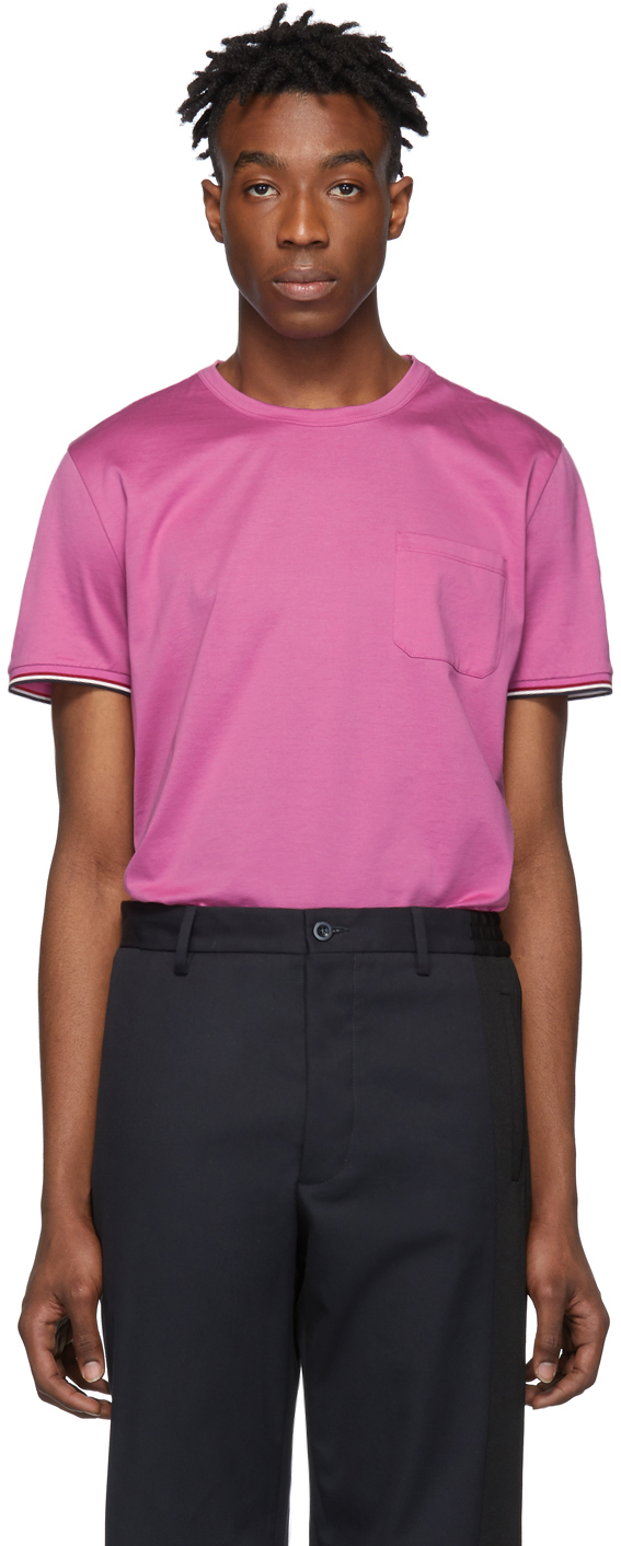 Moncler: Pink Maglia T-Shirt | SSENSE