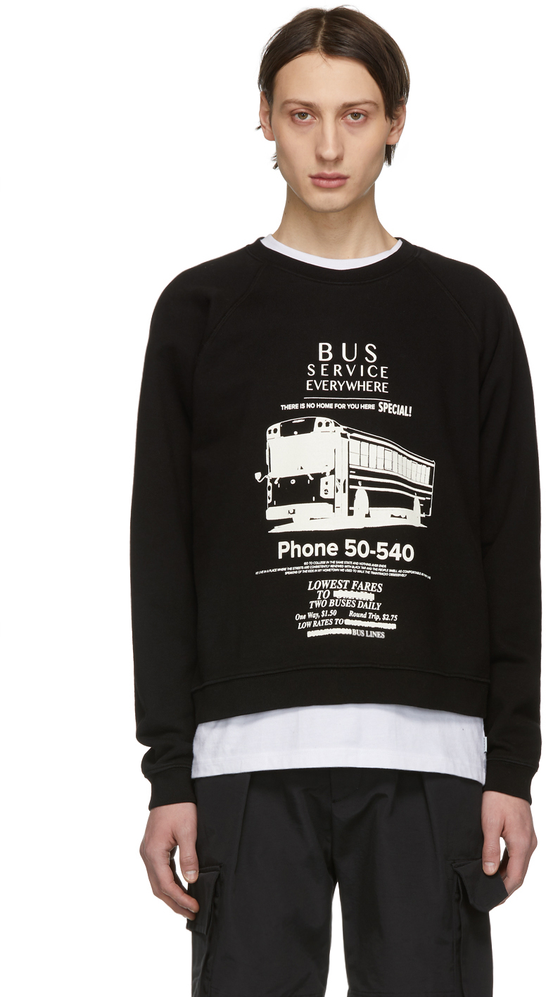 Reese Cooper: Black 'Bus Service' Sweatshirt | SSENSE