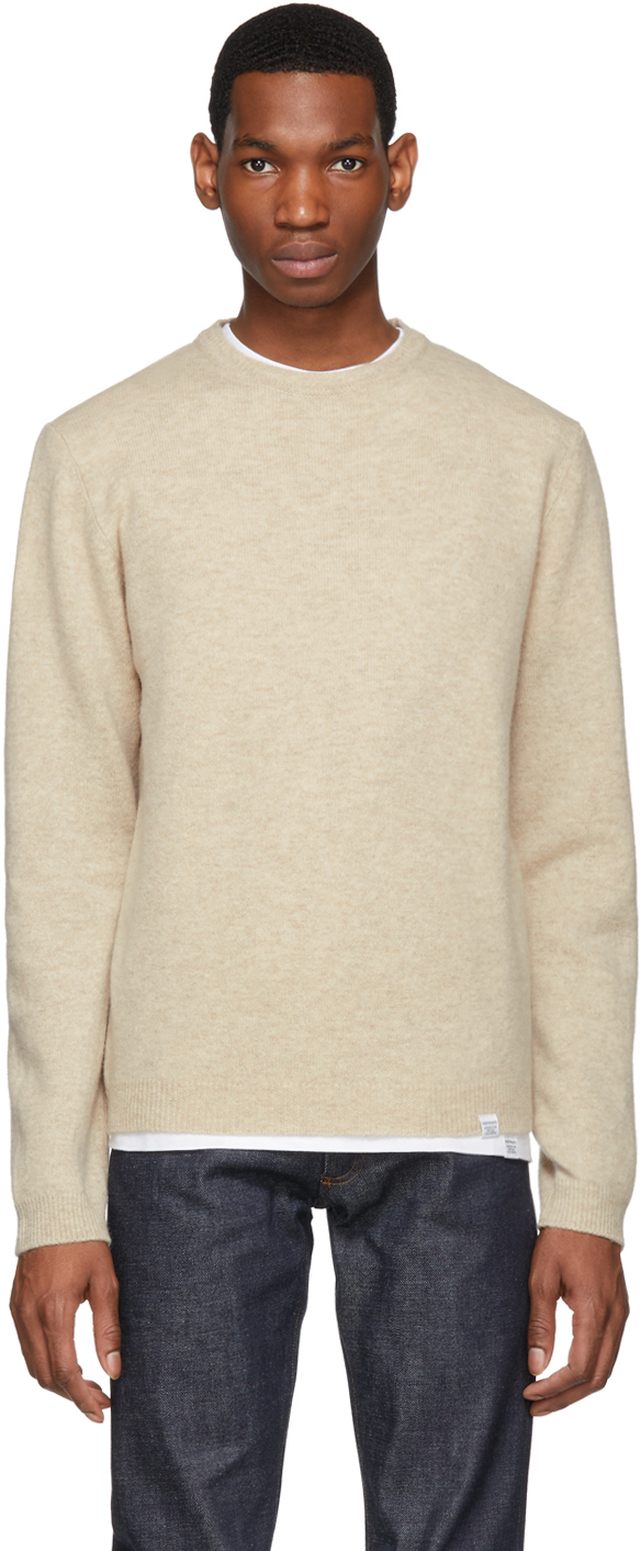 Norse Projects: Beige Lambswool Sigfried Sweater | SSENSE