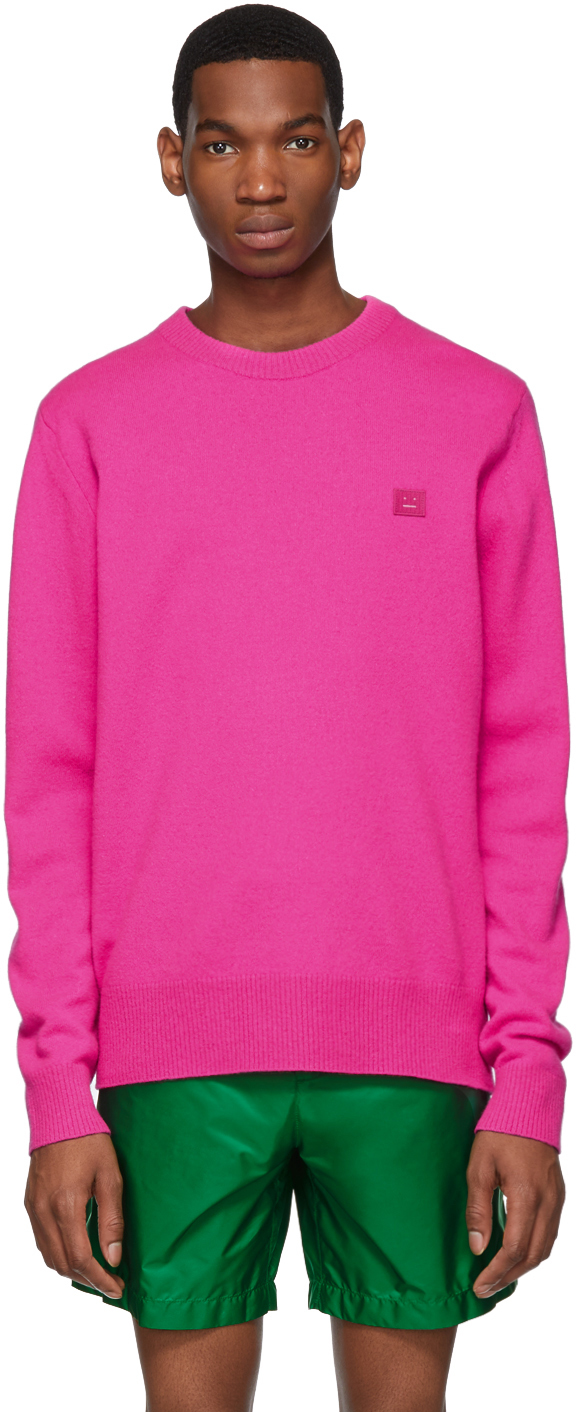Acne Studios: Pink Nalon Face Sweater | SSENSE