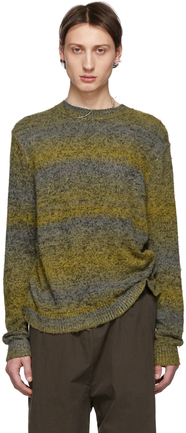 Acne Studios: Yellow Striped Sweater | SSENSE Canada