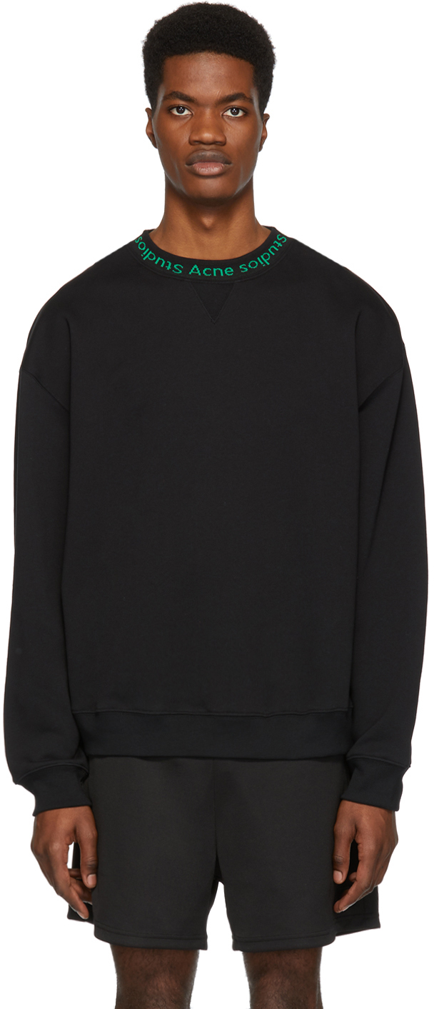 Acne Studios: SSENSE Exclusive Black & Green Flogho Sweater | SSENSE