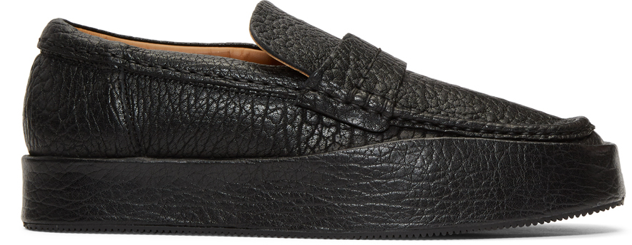 Acne Studios: Black Leather Balen Loafers | SSENSE