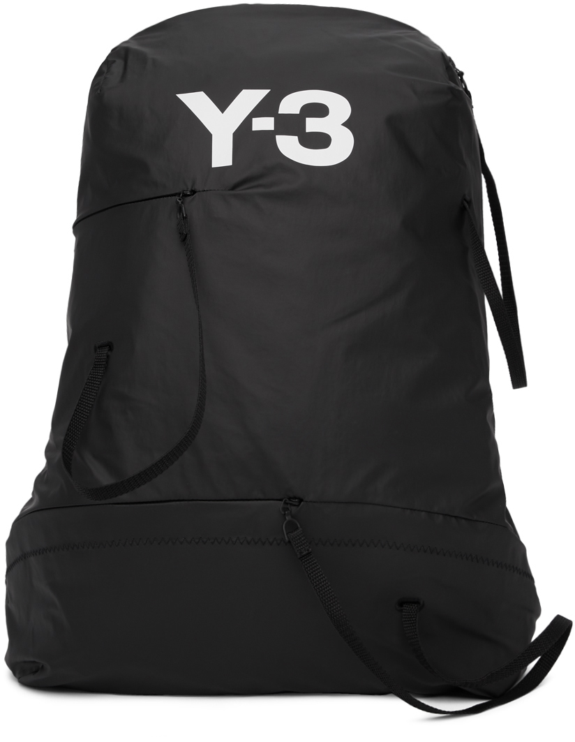 Y-3: Black Logo Bungee Backpack | SSENSE