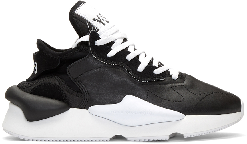 Y-3: Black & White Kaiwa Sneakers | SSENSE