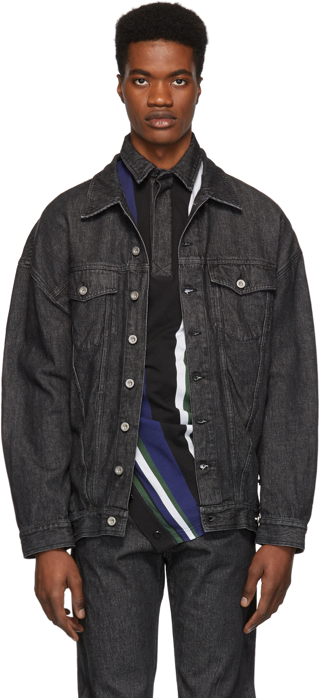 Diesel Red Tag: Black Glenn Martens Edition Denim Jacket | SSENSE