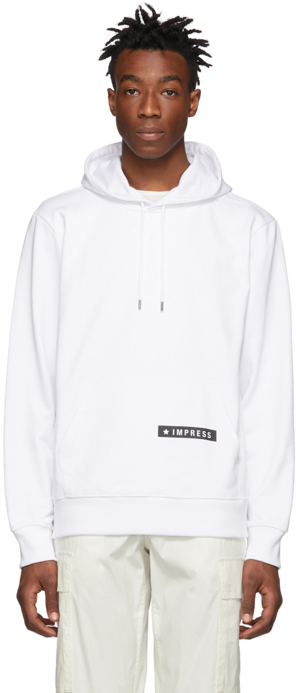 Helmut Lang: White 'Impress' Hoodie | SSENSE