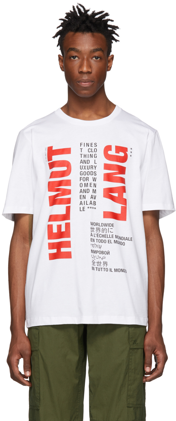 Helmut Lang: White Worldwide T-Shirt | SSENSE