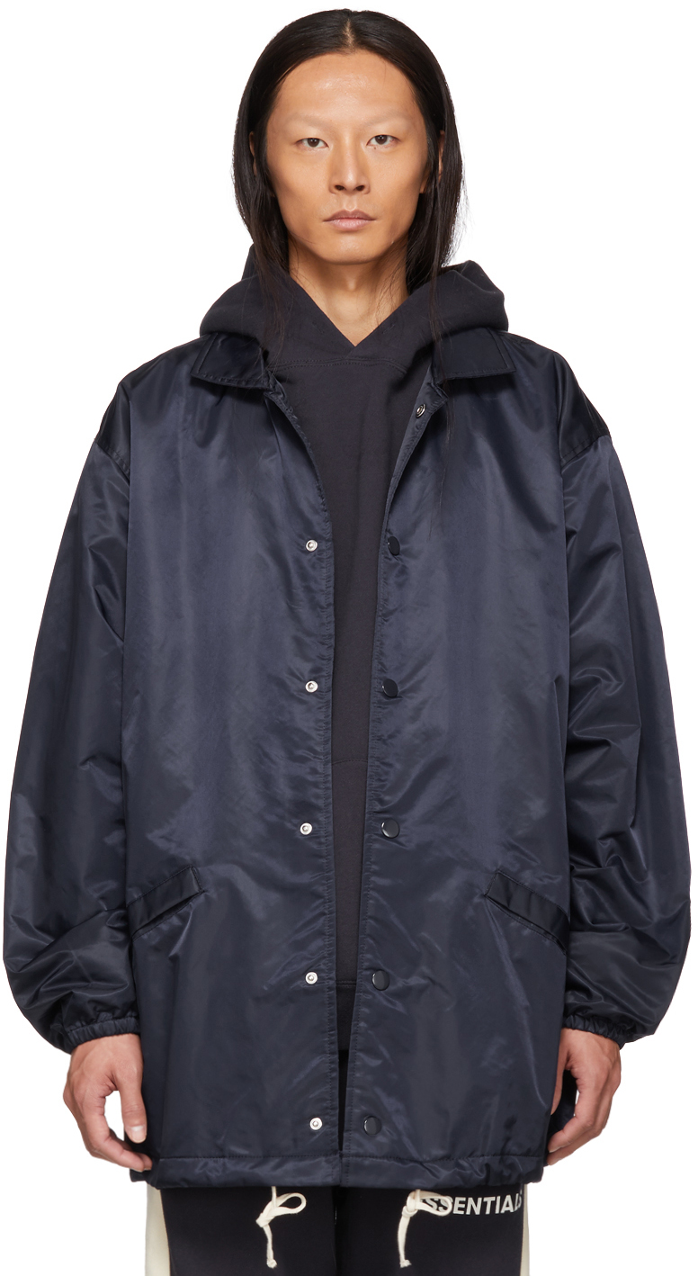 Essentials: Navy Coach Jacket | SSENSE