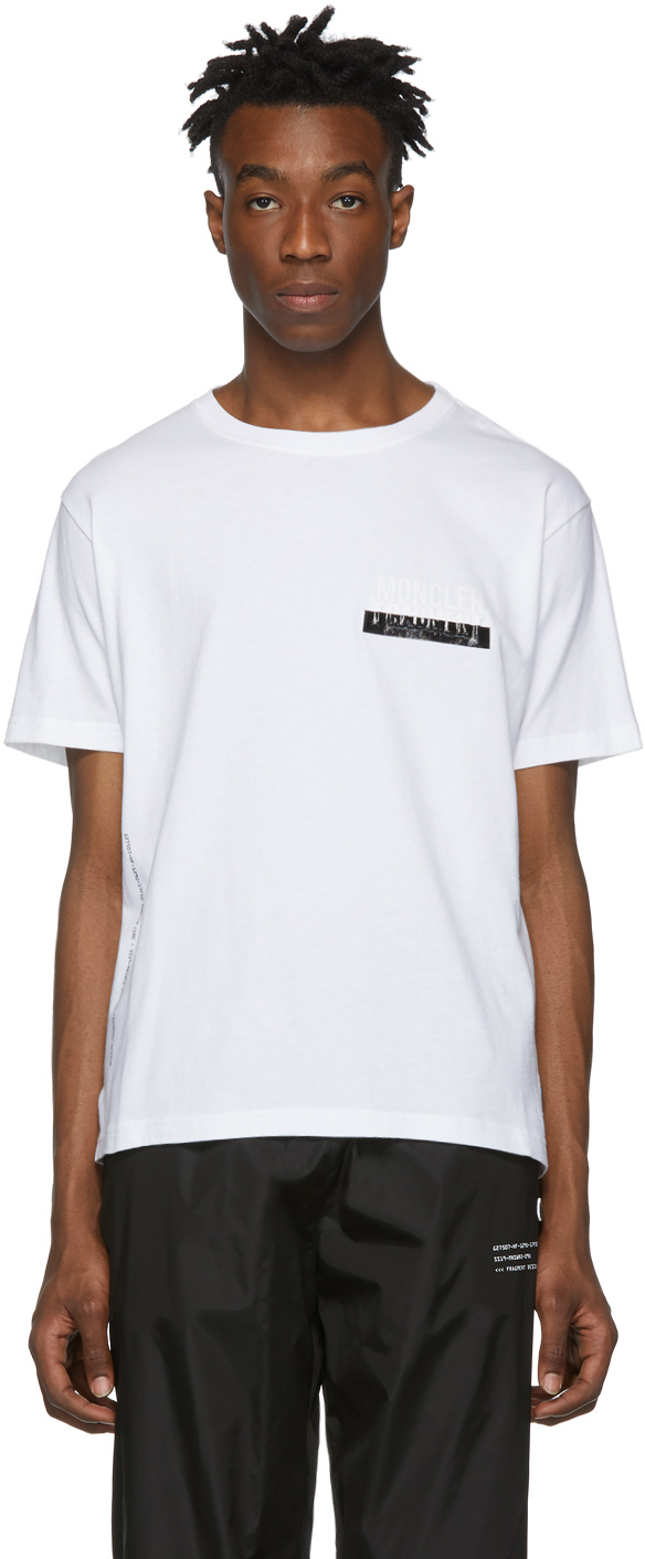 Moncler Genius: 7 Moncler FRGMT Hiroshi Fujiwara White Logo T-Shirt | SSENSE