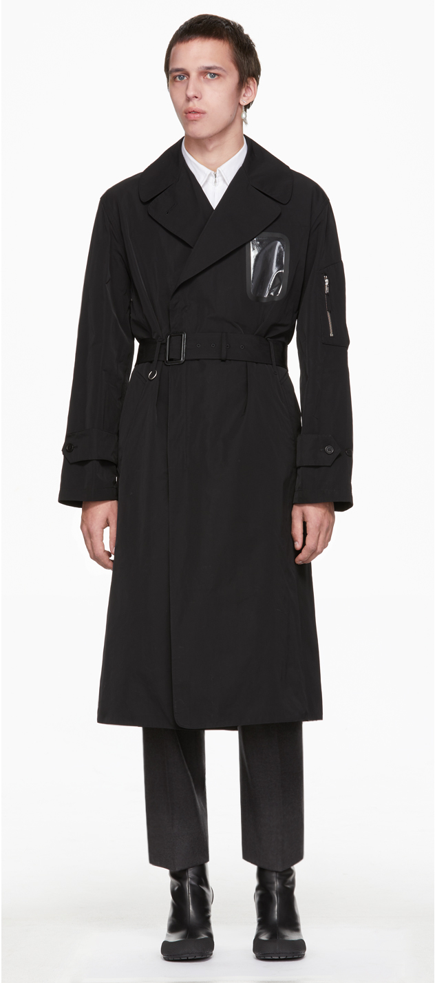 Random Identities: Black Military Trench Coat | SSENSE