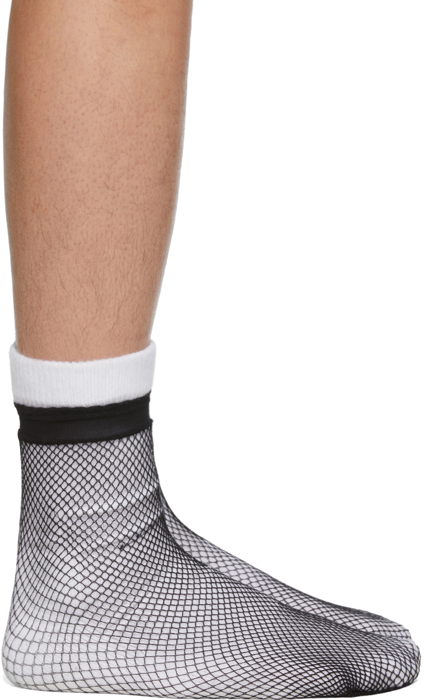 Random Identities White Black Fishnet Socks 191172M220306