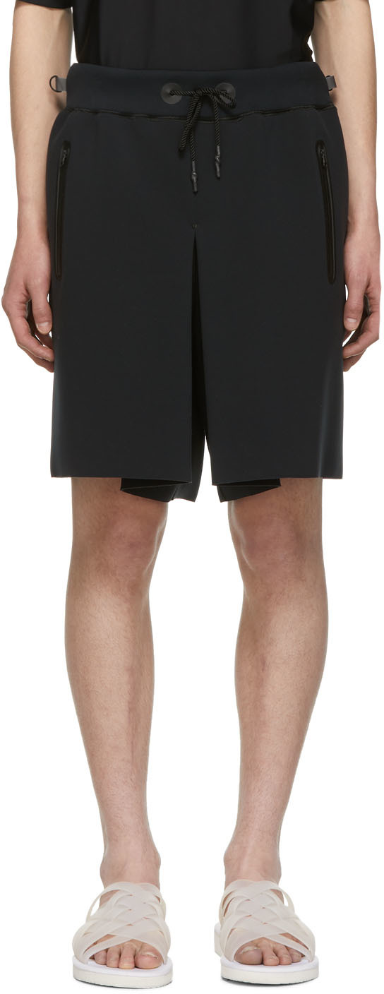 Fumito Ganryu: Black Water-Resistant Wrapped Hakama Shorts | SSENSE