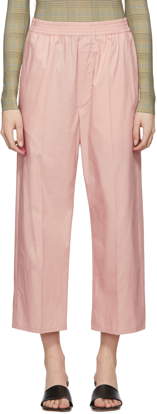 MM6 Maison Margiela: Pink Cotton Lounge Pants | SSENSE