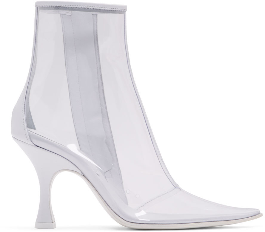 MM6 Maison Margiela White & Transparent PVC Ankle Boots