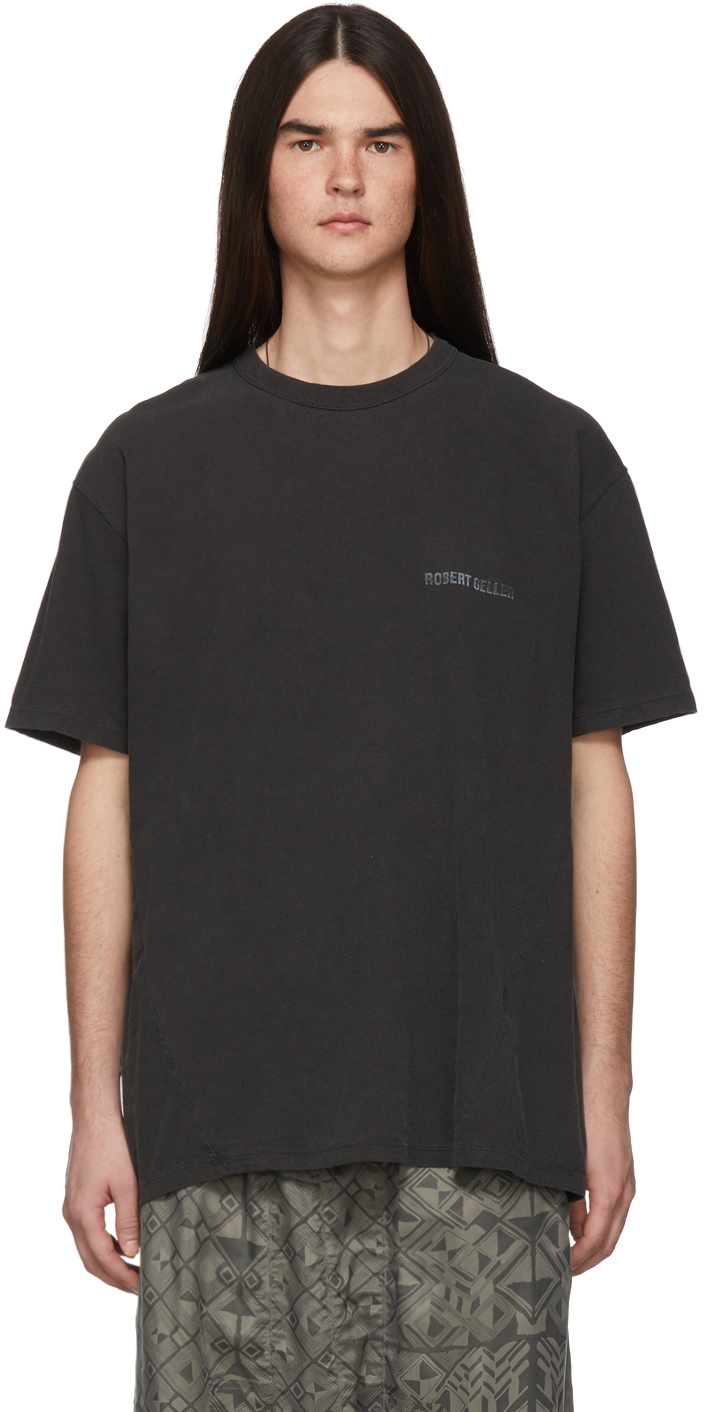 Robert Geller: Black 'The RG Logo' T-Shirt | SSENSE