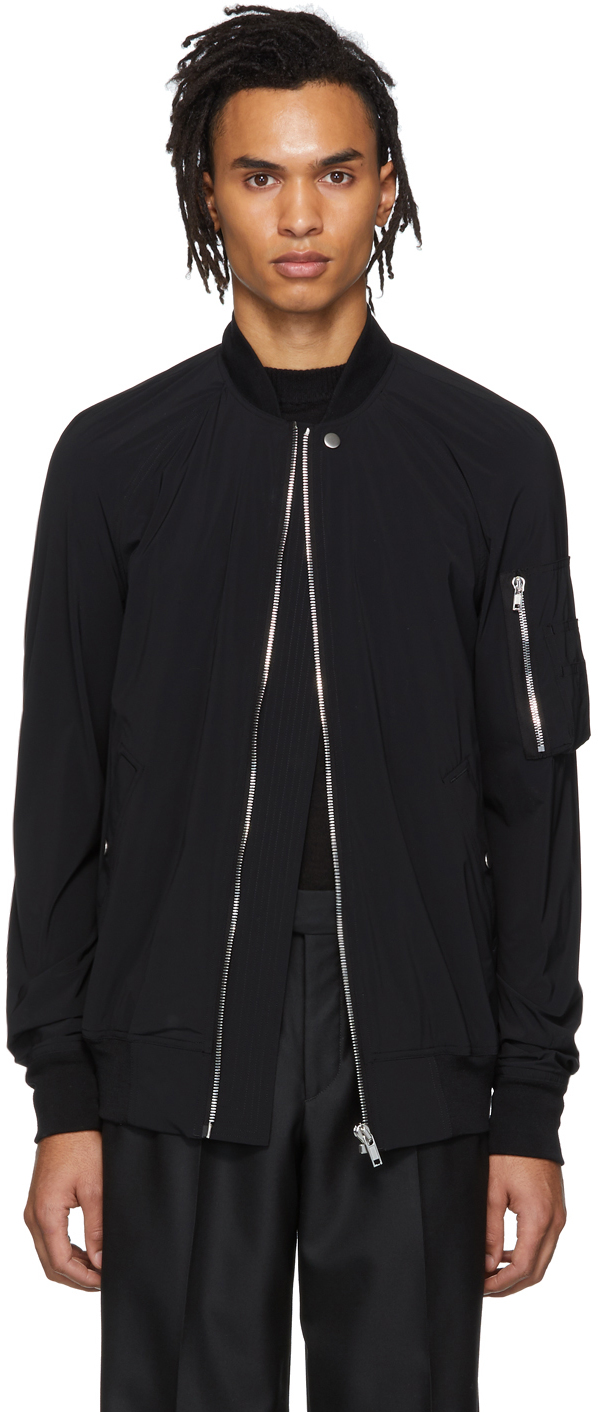 Rick Owens: Black Raglan Bomber Jacket | SSENSE UK