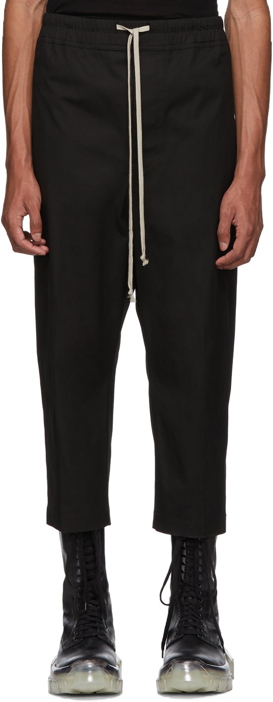 Black Drawstring Astaires Cropped Trousers
