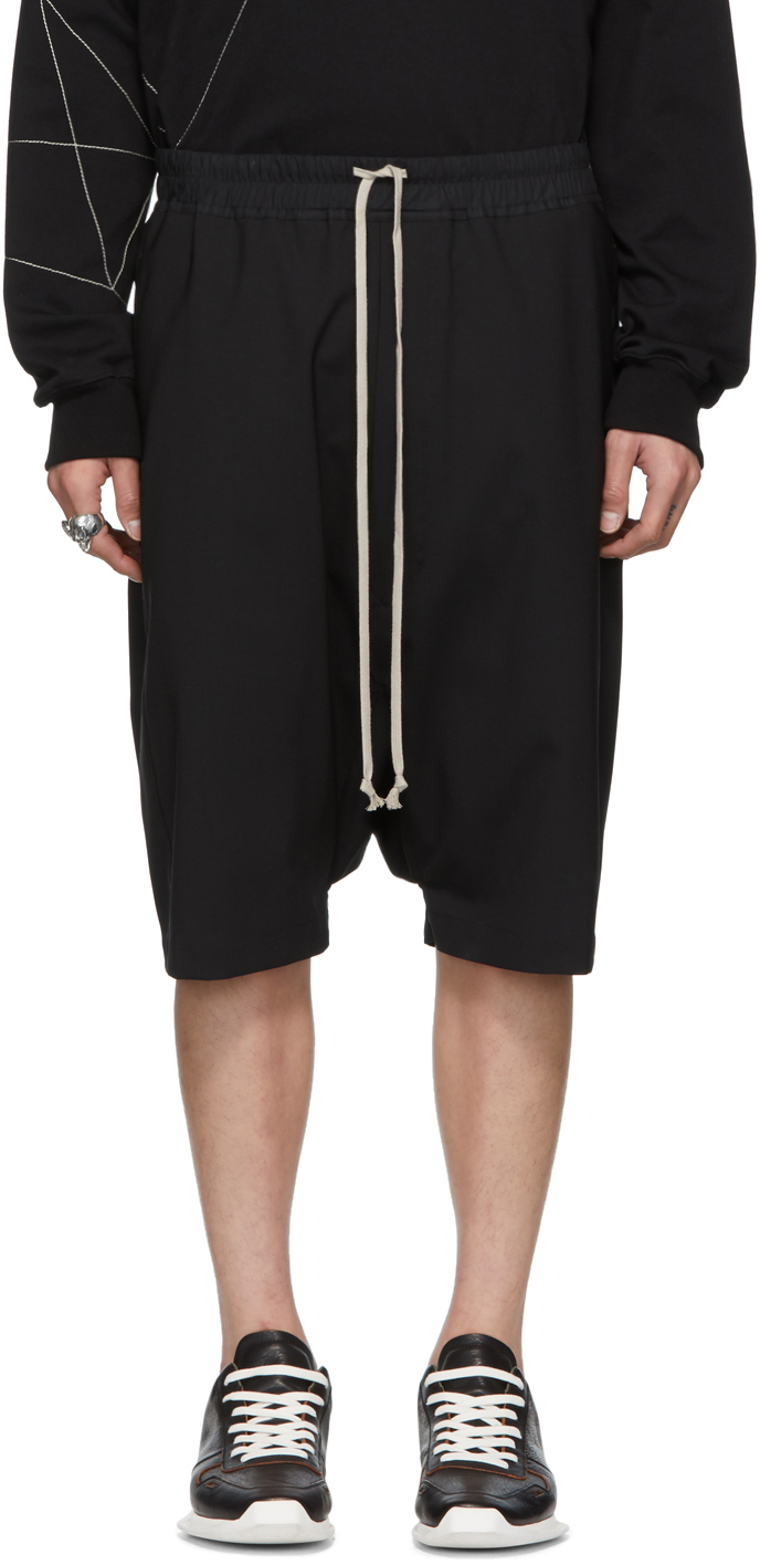 Rick Owens: Black Pods Shorts | SSENSE