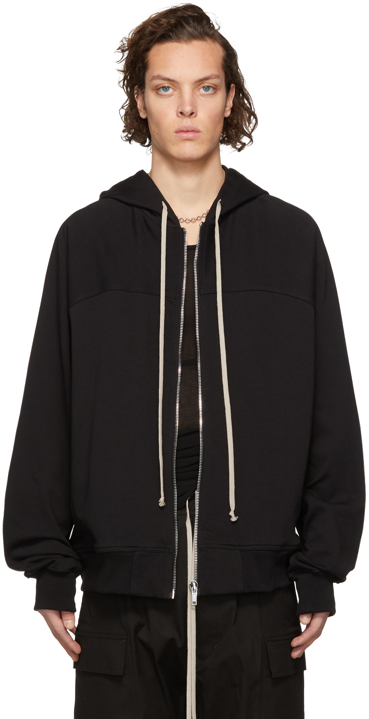 Rick Owens: Black Windbreaker Hoodie | SSENSE Canada