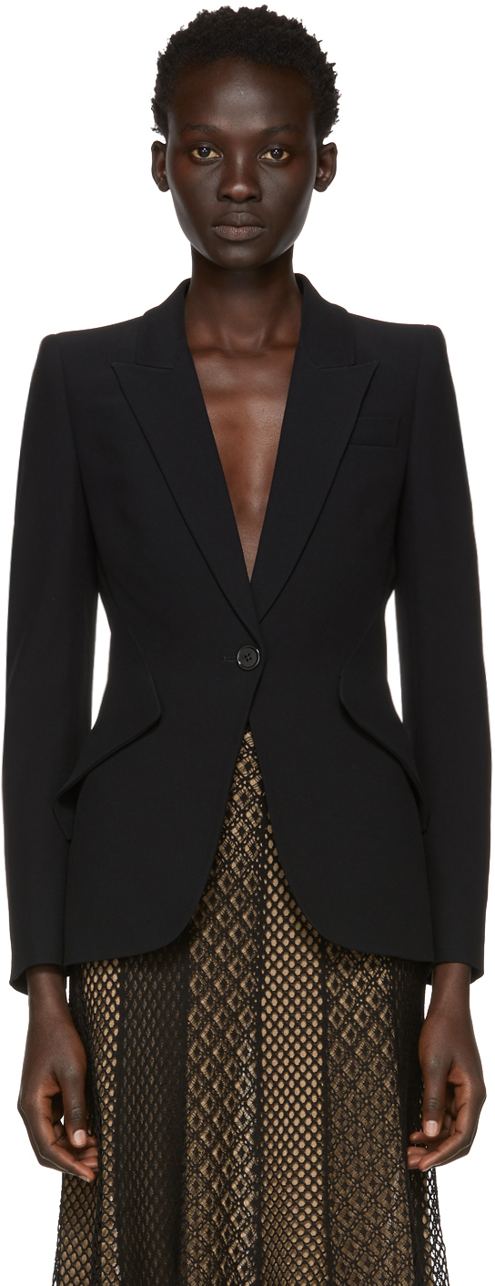 Alexander McQueen: Black One Button Blazer | SSENSE