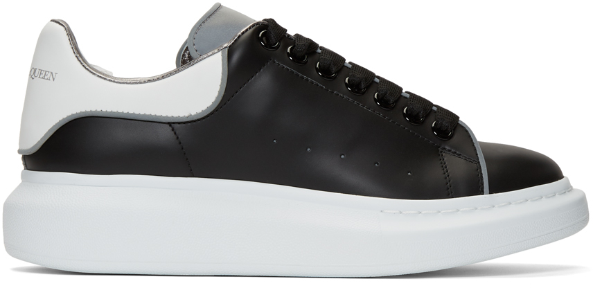 Alexander McQueen: Black & White Reflective Oversized Sneakers | SSENSE