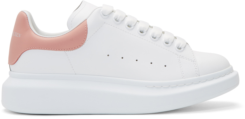 Alexander McQueen: White & Pink Oversized Sneakers | SSENSE