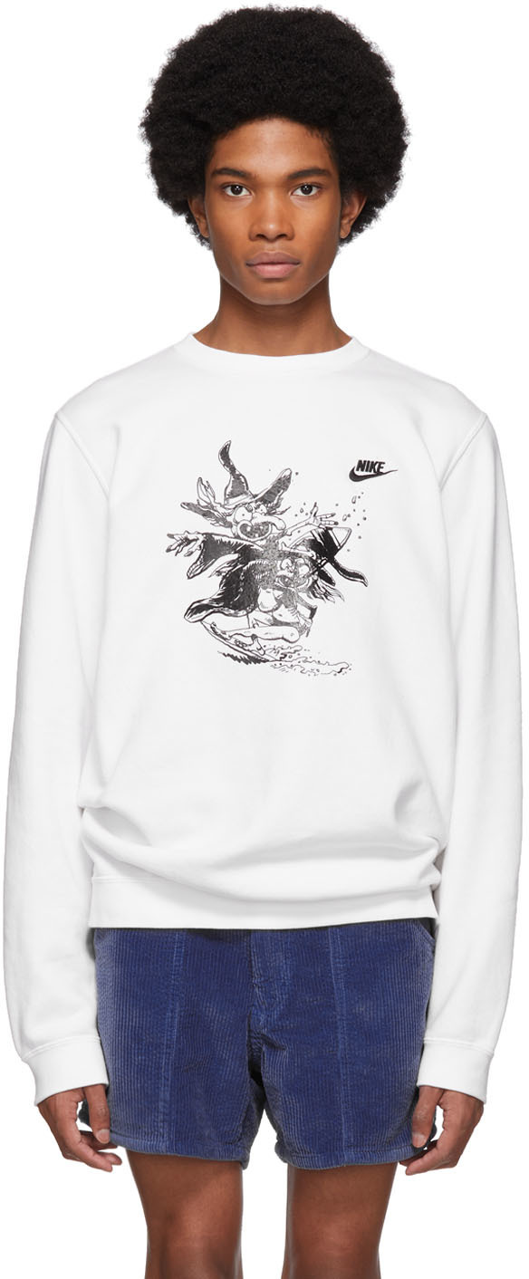 ERL: White Nike Edition Witch Sweatshirt | SSENSE