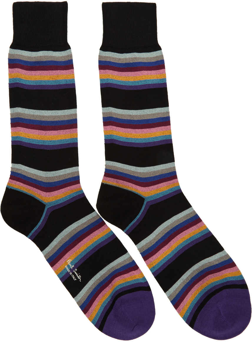 Paul Smith: Black Bono Stripe Socks | SSENSE