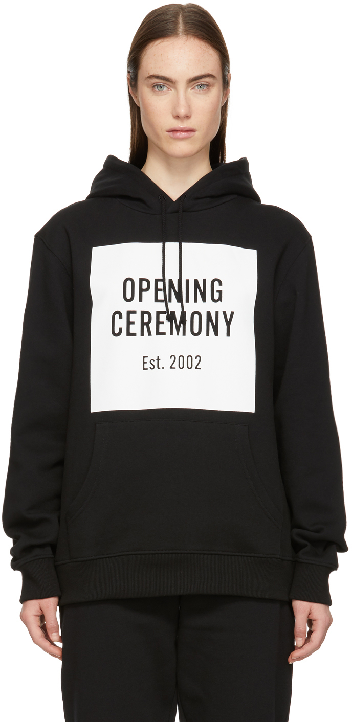 Opening Ceremony Black Box Logo Hoodie SSENSE Canada