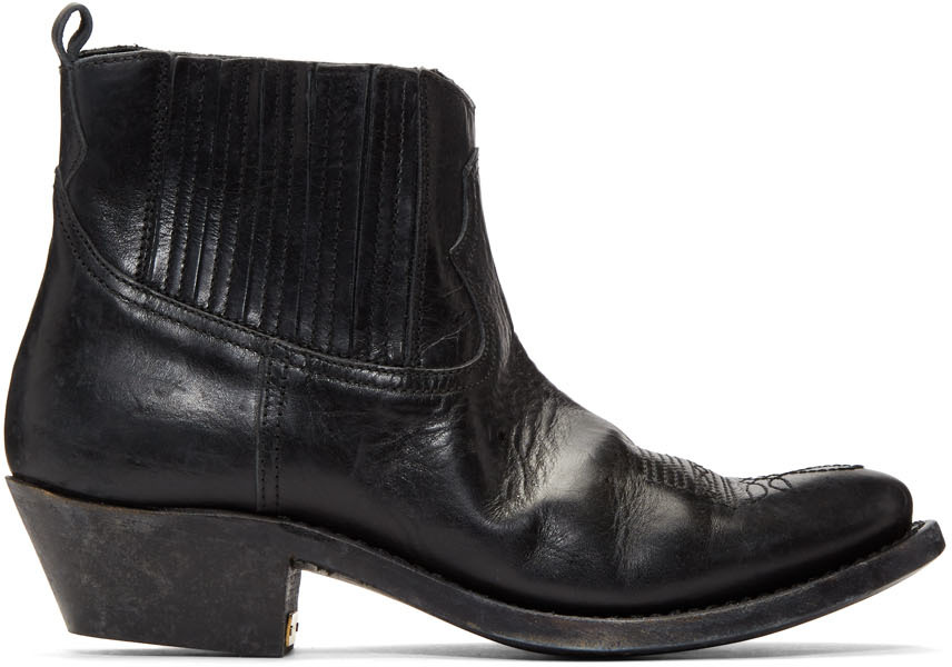 Golden Goose Black Crosby Boots SSENSE UK
