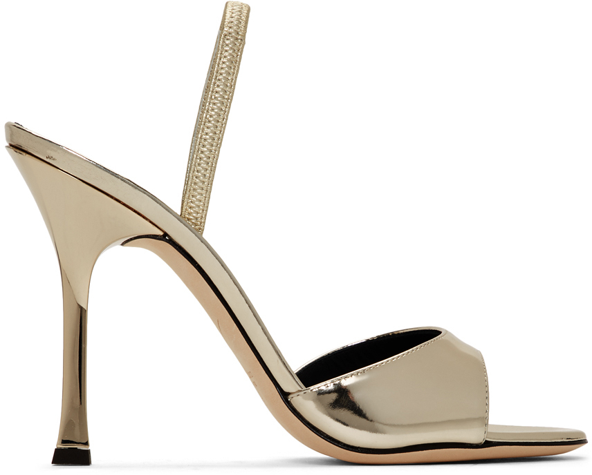 Giuseppe Zanotti: Gold Patent Kellen Sandals | SSENSE
