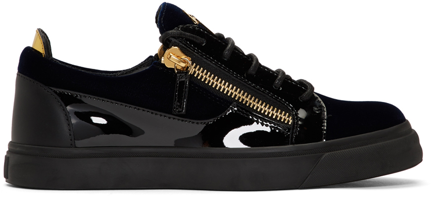 Giuseppe Zanotti: Navy & Black Frankie Sneakers | SSENSE