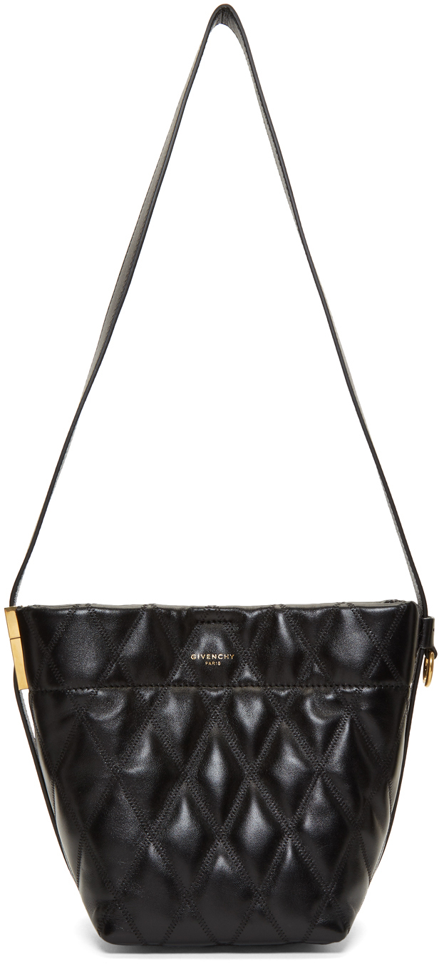Givenchy Black Quilted Mini GV Bucket Bag SSENSE