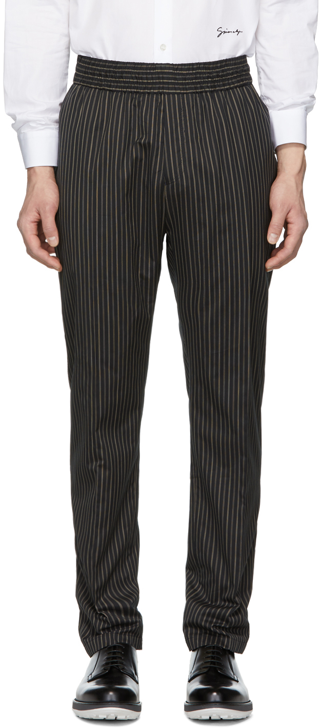 Givenchy: Black Stripe Trousers | SSENSE